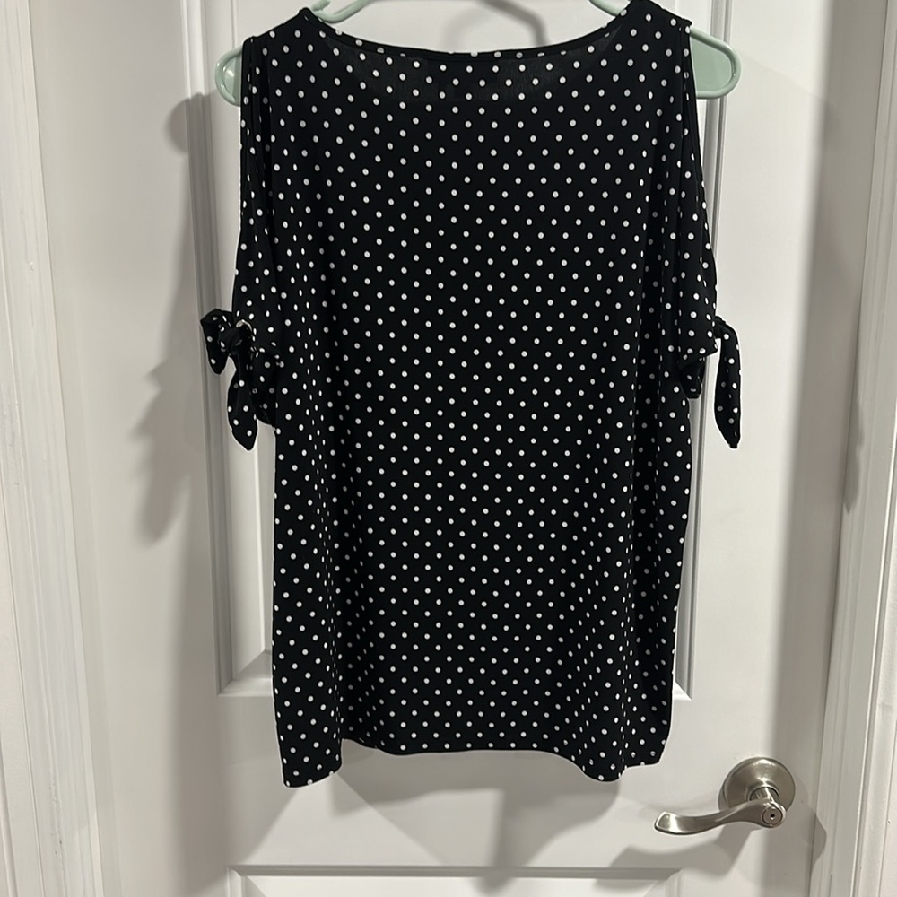 DKNY black Polka Dot Blouse - Picture 6 of 6